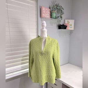 Coldwater‎ Creewn 3/4 Sleeve Green Sweater
